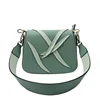 2019 NewestSimple design green color leather crossbody bags handbag women with wide straps