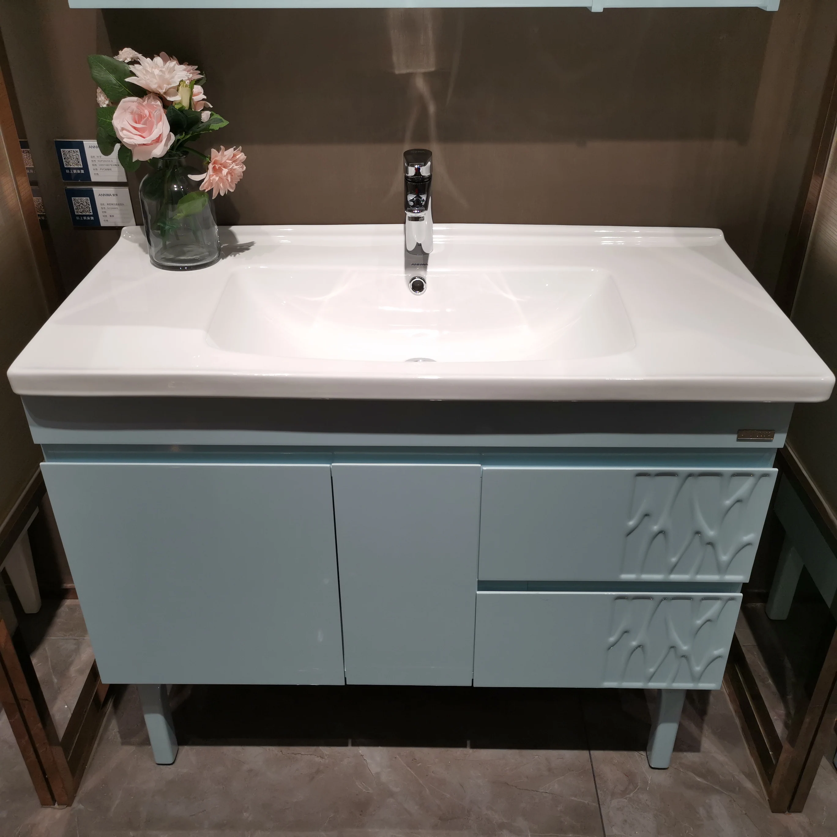 ANNWA New Bathroom Ceramic Cabinet Hand Wash  Top Basin Sink N10G10