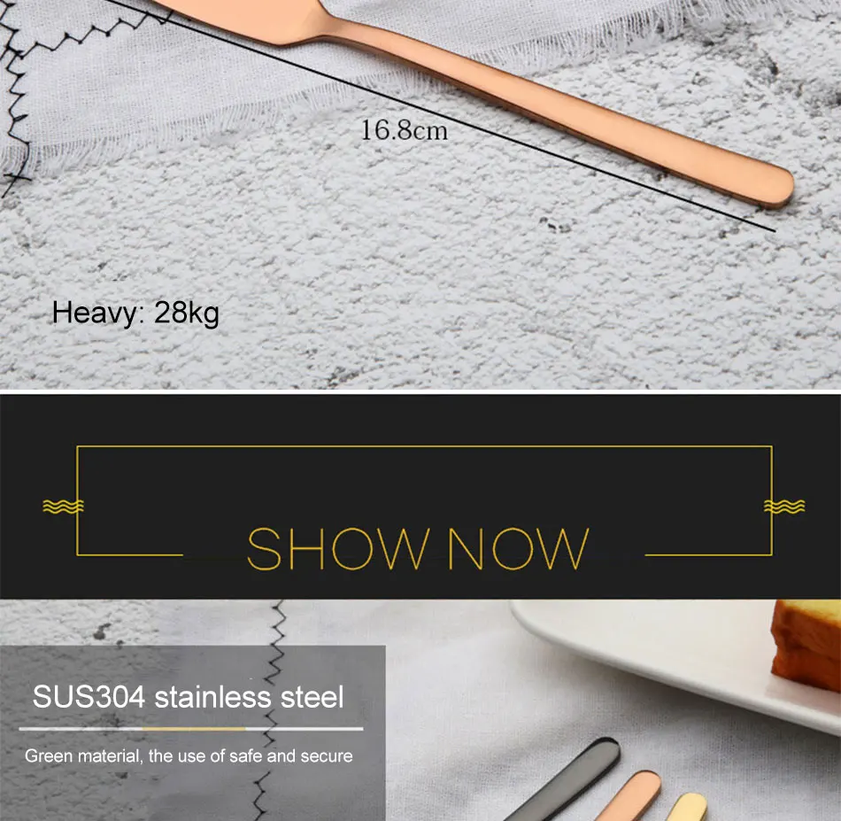 304 Stainless Steel Butter Knife Cheese Dessert Jam Spreaders Cream Gold Black Rose Gold Knifes Western Cutlery Breakfast Tool (3)