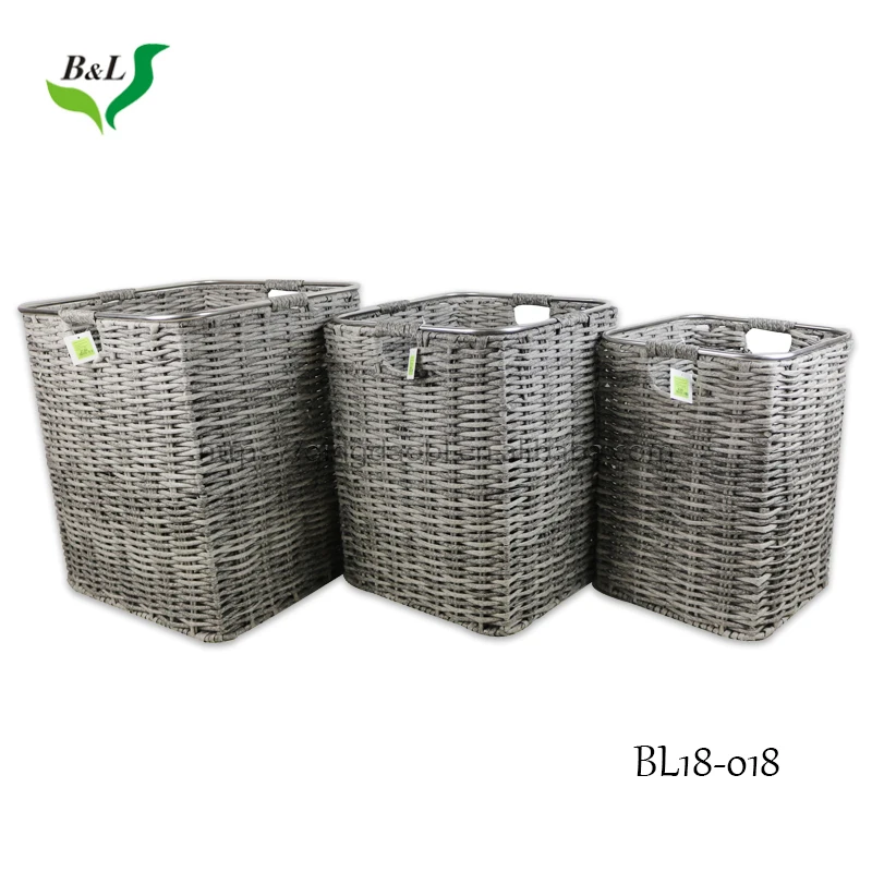 round woven wicker storage basket laundry storage basket with