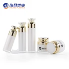 Hot sale cosmetic products white plastic 30ml liquid airless pump bottles series