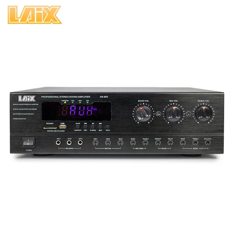 Laix HS-600 Amp канал 2,1 музыкальный линейный Профессиональный усилитель мощности