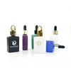 Luxury elegant rectangle square 1 oz 15ml 30ml 50ml 100ml cosmetic attar oil glass dropper bottles with screw basket cover