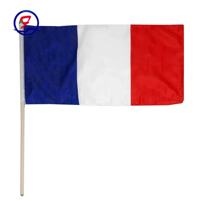 france flag and banner printed high quality pe hand waving flag