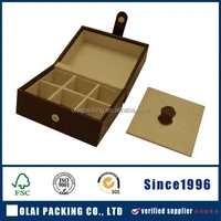 wholesale yellow leather metal hinged cufflinks gift box
