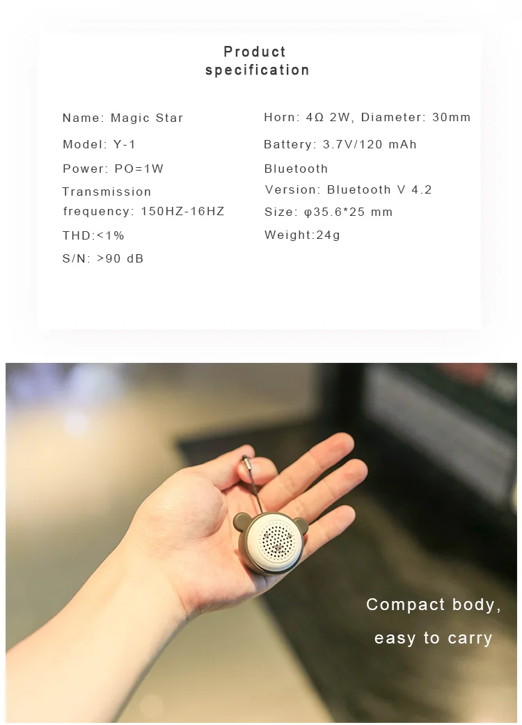 Hot Sale Handsfree Wireless Speaker Super Mini Wireless Remote Selfie Bluetooth Speaker - ANKUX.COM