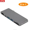 High Speed 6-port USB Type C Hub H-DMI Multi Ports TF SD Card Reader PD Charging USB 3.0 Hub with 4K Port