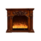 Double mantel pellet insert electric fireplace heater