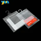 China factory custom printed cheap clear plastic garment bags with hanger apparel packaging with hook