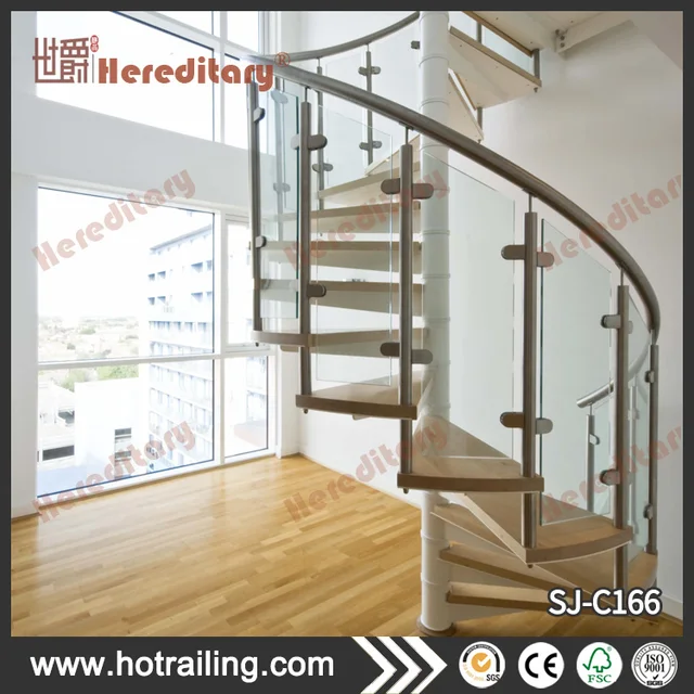 modern staircase design spiral with wood steps jutting from