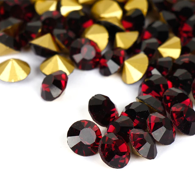 wholesale high quality garment nail decorative red crystal