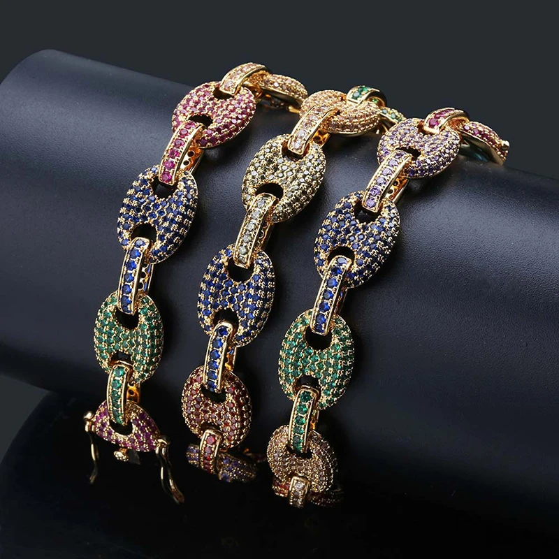Hip Hop 12mm Copper Iced Out Rainbow Bracelet Mixed Color Cubic Zircon Cuban Link Necklace for Men (KHP043), As picture
Hip Hop 12mm Copper Iced Out Rainbow Bracelet Mixed Color Cubic Zircon Cuban Link Necklace for Men (KHP043), As picture