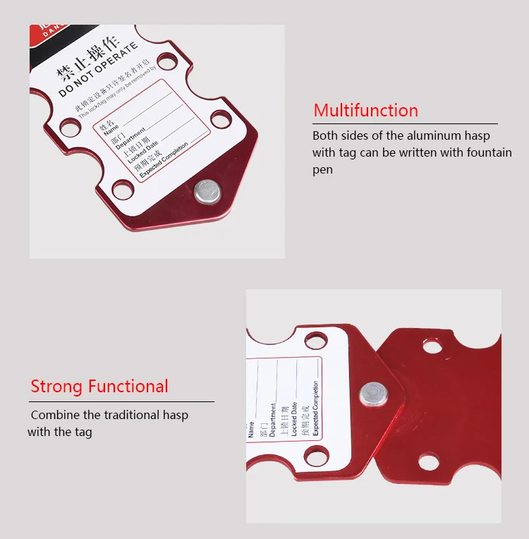BOSHI High Quality Aluminum Alloy Six Holes Lock Hasp Lockout Tagout