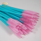China Supplier Mint Green +Pink Disposable Eyelash Applicator Mascara Makeup Brushes