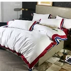 Red And Black Hotel Luxury Satin Duvet Cotton Bed Sheet Bedding Comforter Set King Size bed set