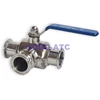 Sanitary three way Ball valve 3" 76mm stainless steel Food grade Sanitary clamp Ferrule Quick connect ball valve