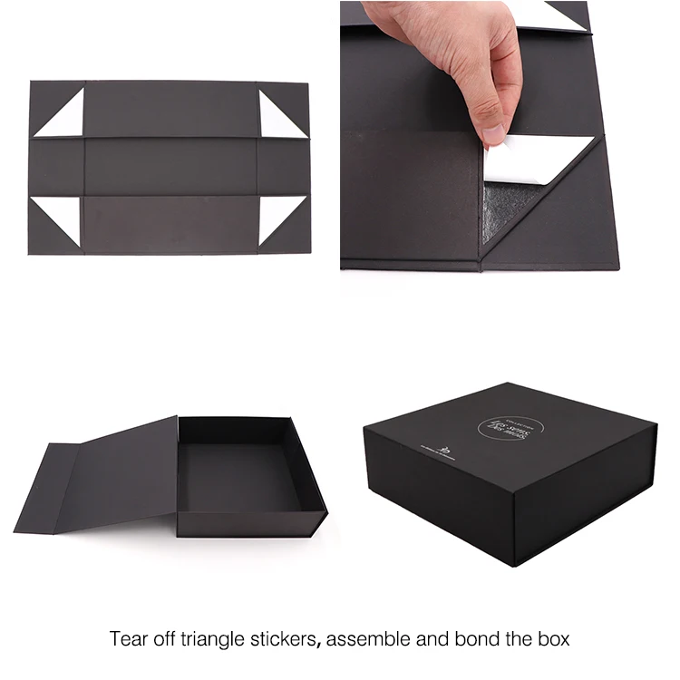 custom made litho printed rigid paper folding magnetic box