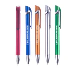 Europe market metallic colored body plastic ball pen with chromed parts
