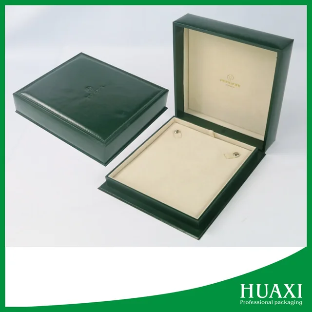 luxury pu leather necklace box, wooden jewellery showcase box