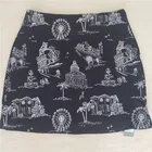 ladies sexy black floral skirt in summer