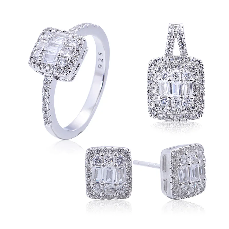 POLIVA Wedding Jewelry Tiny Square Diamond Jewelry Sets 925 Sterling Silver Wholesale Beautiful Fashion China Zircon WOMEN'S, White
POLIVA Wedding Jewelry Tiny Square Diamond Jewelry Sets 925 Sterling Silver Wholesale Beautiful Fashion China Zircon WOMEN'S, White