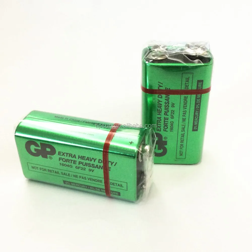GP 1604G GP - Battery: zinc-carbon, 9V; 6F22; non-rechargeable; POWERCELL;  BAT-6F22/GP