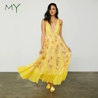 Sexy womens plunging neck lace and mesh fancy floral maxi dresses