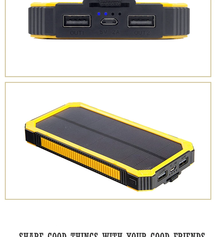 High capacity mobile charger waterproof solar power bank 20000mah - ANKUX.COM