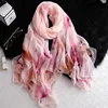 Wholesale 2019 hot sale fashion soft long cheap flower print silk scarf for women