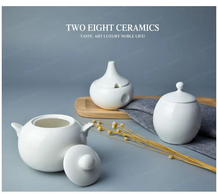 China supplier decent variety porcelain bowls sugar milk pot ceramic bowls with lids