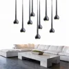 Modern Decorative Black and Large Round Metal Water Drop Pendant LED Chandelier Light