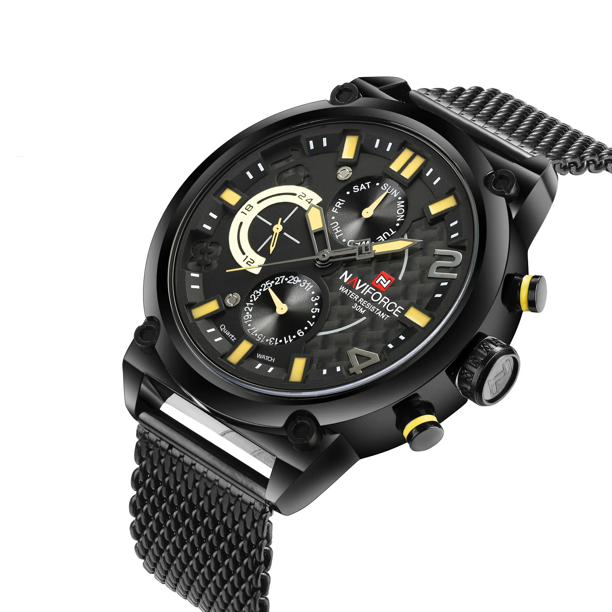 NAVIFORCE 9068 Man Quartz Watch Luxury Waterproof Watches Men Wrist Digital Mesh Stainless Steel Sport Naviforce Wristwatches, 4-color
NAVIFORCE 9068 Man Quartz Watch Luxury Waterproof Watches Men Wrist Digital Mesh Stainless Steel Sport Naviforce Wristwatches, 4-color