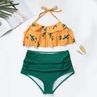 High waist orange mature maintenance woman bikini bathing suit 2019 wrap top bikini swimwear