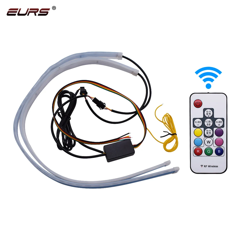 EURS 2PCS Ultrafine 30cm 45cm 60cm DRL Flexible LED RGB Turn Signal Lamps Daytime Running Lights Tear Strip Car Headlight, 7colors+rgb
EURS 2PCS Ultrafine 30cm 45cm 60cm DRL Flexible LED RGB Turn Signal Lamps Daytime Running Lights Tear Strip Car Headlight, 7colors+rgb