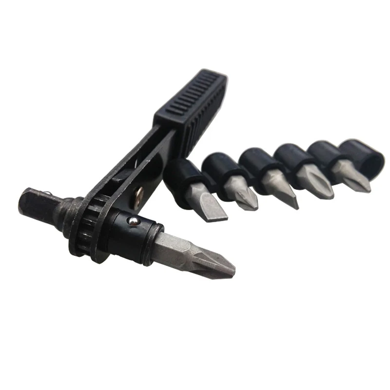 5 MPT Mini Hand Tools Ratchet Wrench 14 Bits Screwdriver 6.35cm Quick easy socket wrench Rods