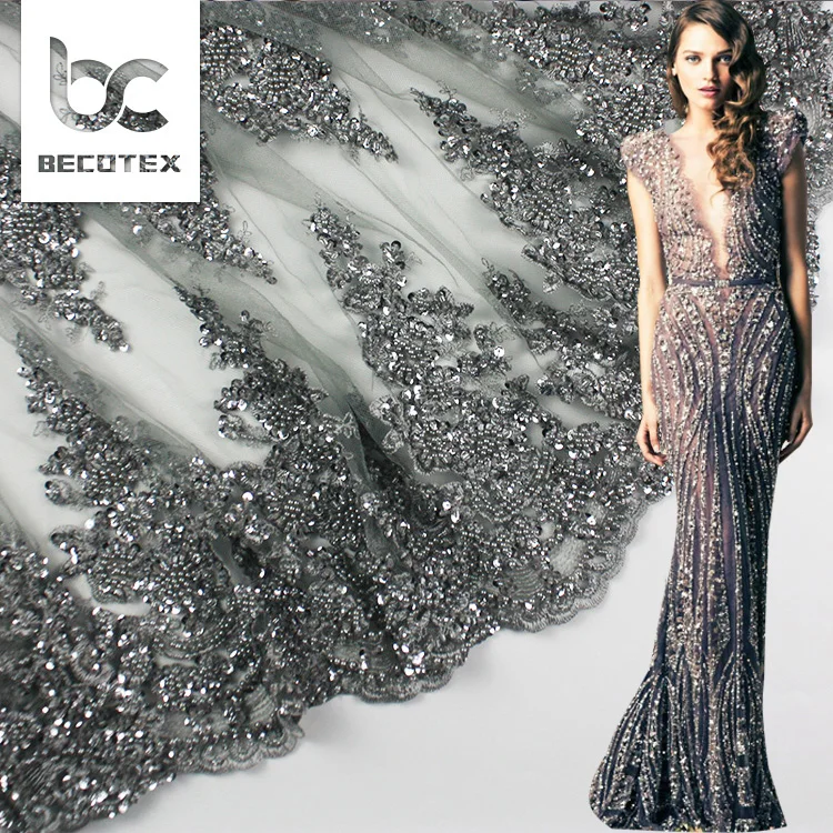 2018 grey bead pearl lace fabric high quality bridal lace fabric beaded lace fabric, Customized
2018 grey bead pearl lace fabric high quality bridal lace fabric beaded lace fabric, Customized
