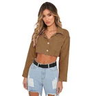ORHYME New Bullet-Free Cowboy Long Sleeve Dew Navel Coat Winter Ladies