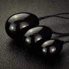 Polished Polished Polished Gemstone Black Obsidian Jade Egg For Vaginal Exercise
