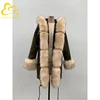 Stock Custom Fur Lined Parka / Women Autumn Winter Fur Coat