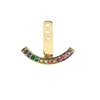 14kt gold half moon ear jacket pave rainbow old fashion earrings women jewelry