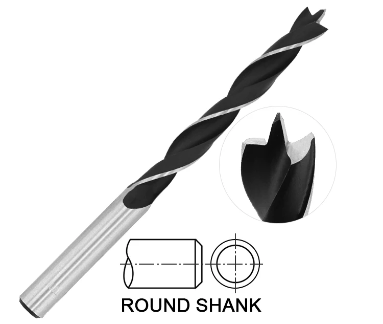 HCS Rolled Woodworking Wood Brad Point Drill Bit for Wood Precision Drilling