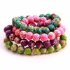 natural stone semi-precious stretch beads cross crystal multi colored stone bracelet