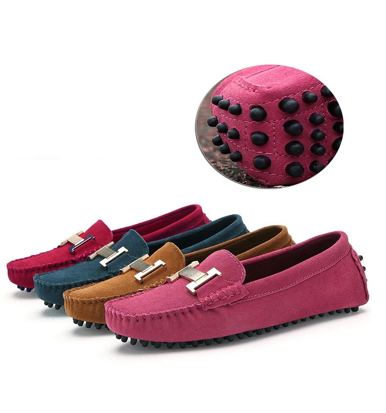 red suede loafers womens