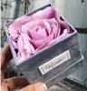 Small luxury square suede flower box velvet flower gift box