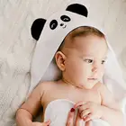 Ex-friendly Soft and Durable kids bamboo panda hooded baby towel set with cute ears for boys and girls