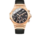 Business Custom Mechanical Movement Genuine Leather Band Watches for Male