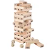 Wholesale 54 pieces of raw wood numbers Children's layered building blocks to learn stacking high Kids toys
