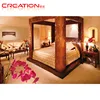 Top quality good price customized hotel teak wood bed designs