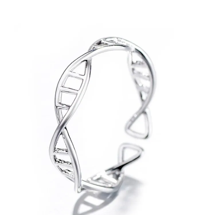 Indian jewelry girls dna rotate open ring silver
