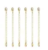 Wholesale Gold Plated Brass Chain Extender with 2 Lobster Claw Clasps for Jewelry findings